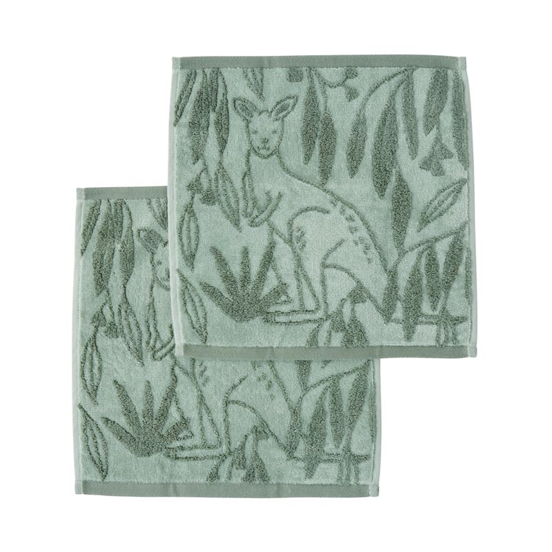 Aussie Animals Eucalyptus Face Washers Pack of 2