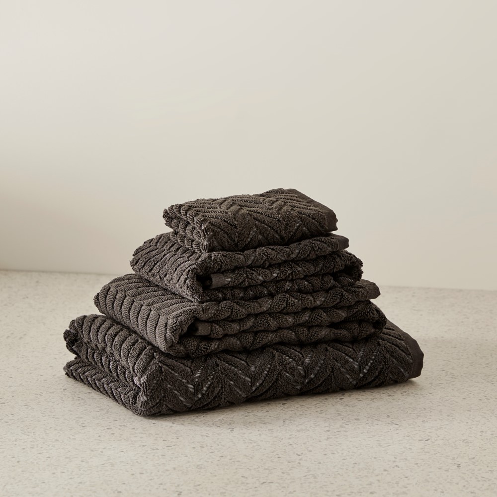 Mimosa Charcoal Marle Textured Towel Range