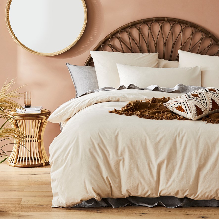 Stonewashed Cotton Sand Quilt Cover Separates