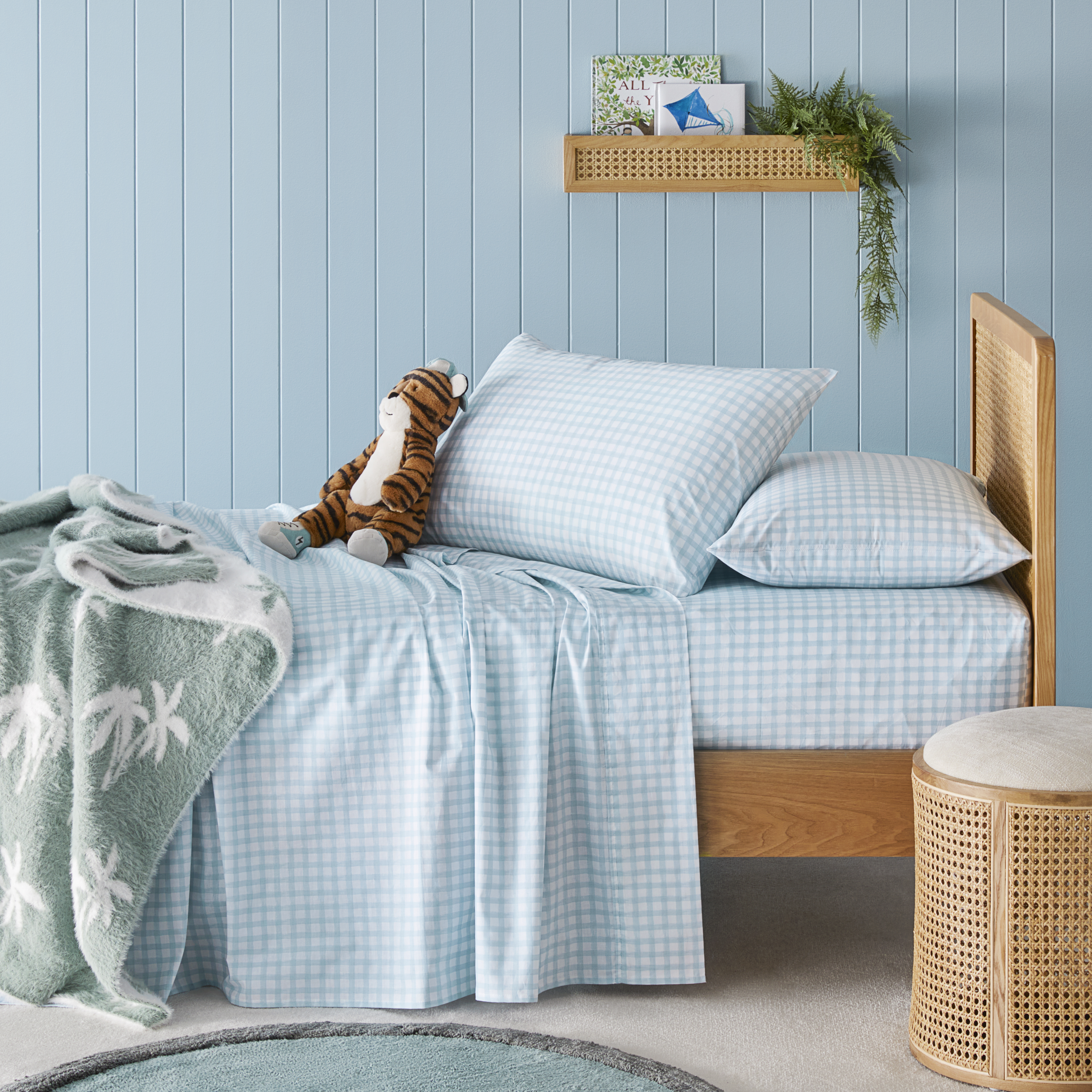 Gingham Sky Sheet Set