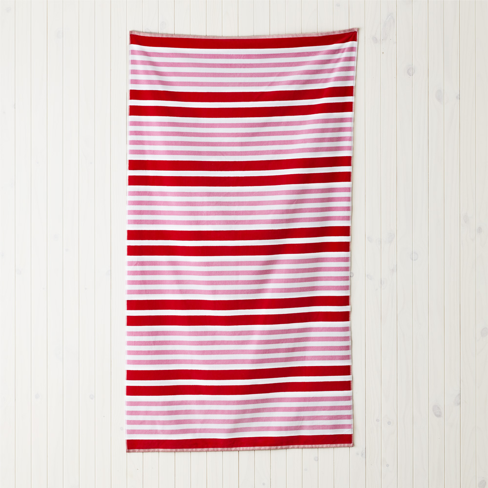 Sea Stripe Red Sand Free Beach Towel