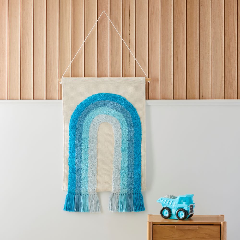 Tufted Rainbow Blues Designer Wall Décor