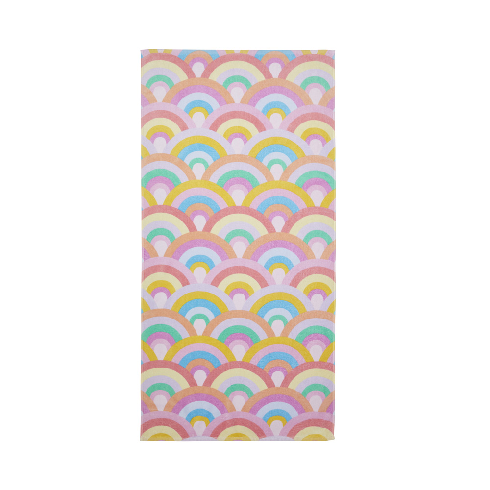 Kids Beach Rainbow Burst Printed Towel