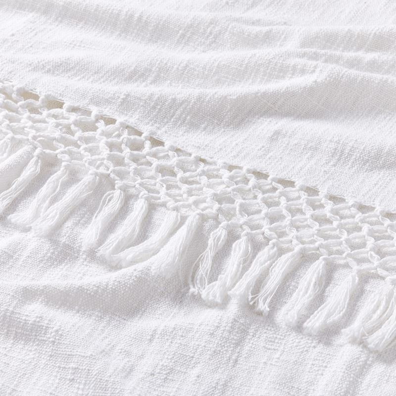 Macrame White Knot Throw