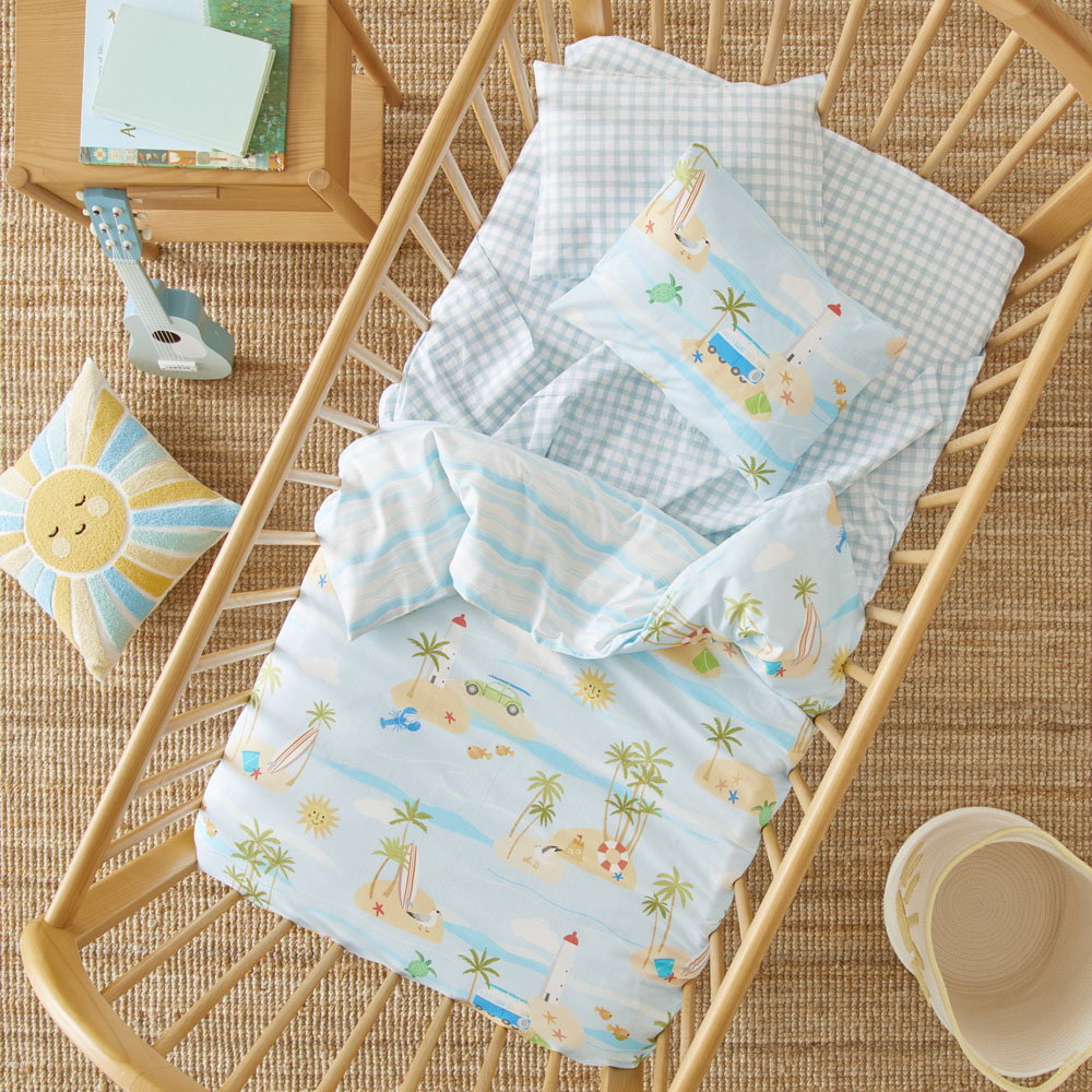 Palm Beach Ocean Cot Quilt Cover Set