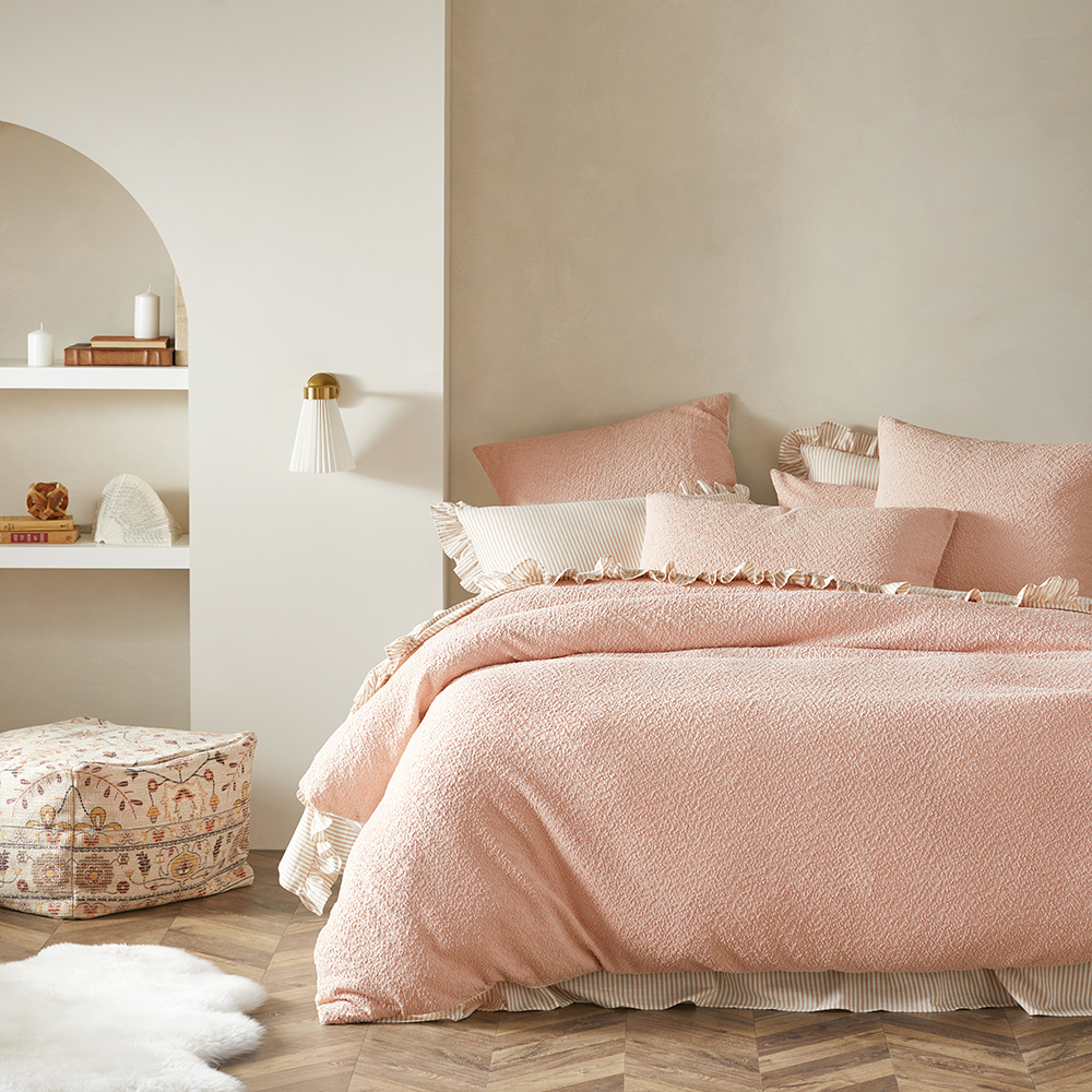 Blake Boucle Rose Quilt Cover Separates