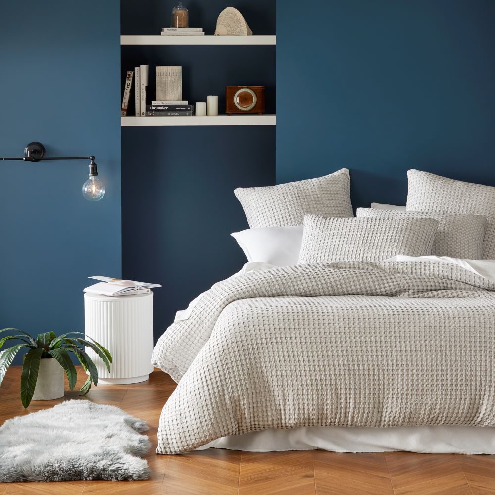 Bamboo Cotton Waffle Silver Grey Quilt Cover Separates