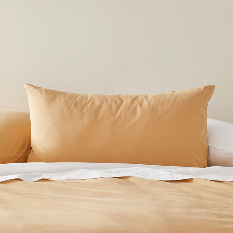 Stonewashed Cotton Gold Pillowcases