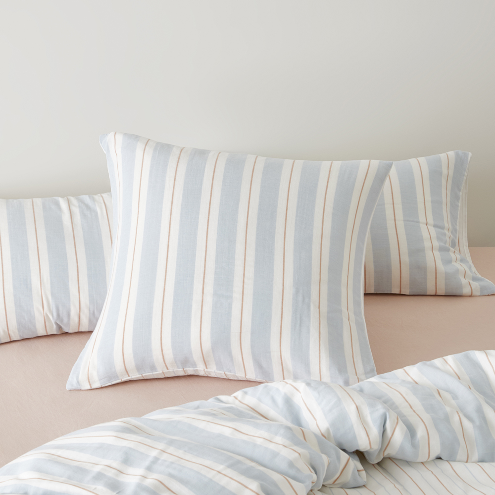 Cove Sky Blue Stripe Pillowcases