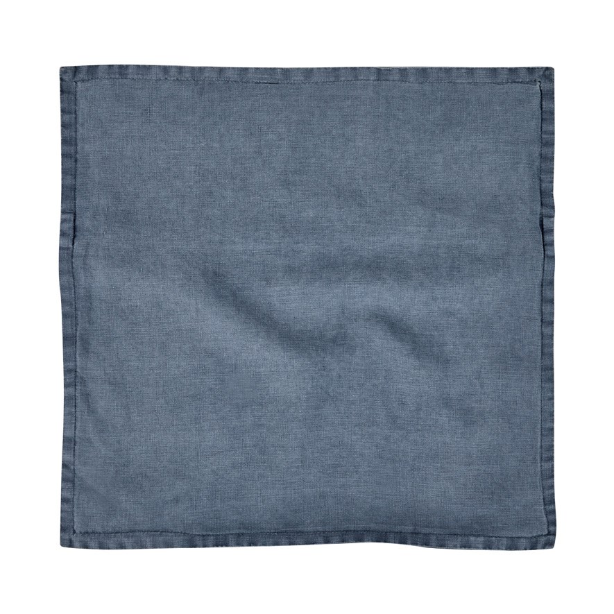 Belgian Slate Vintage Washed Linen Cushion