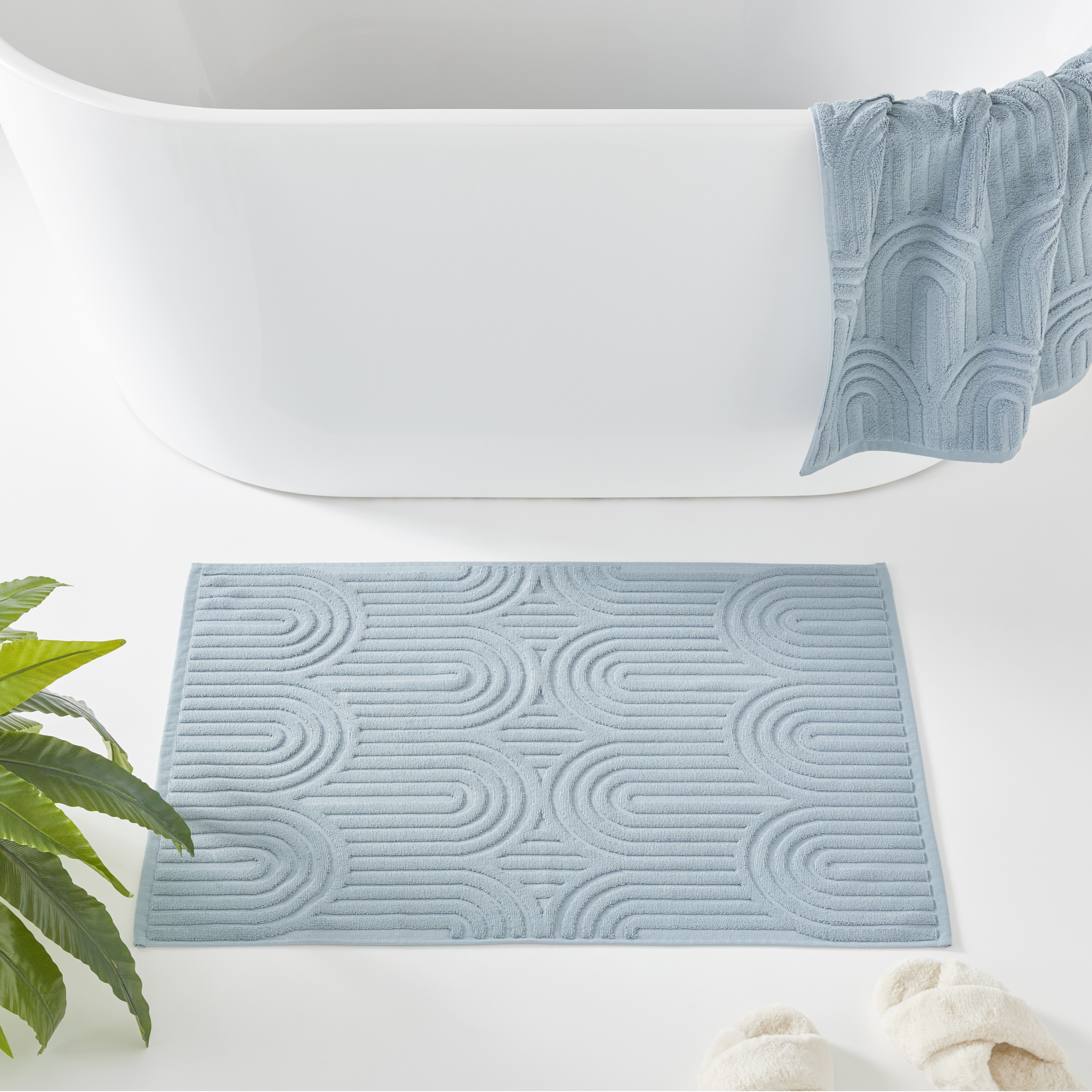Archie Sea Blue Marle Bath Mat
