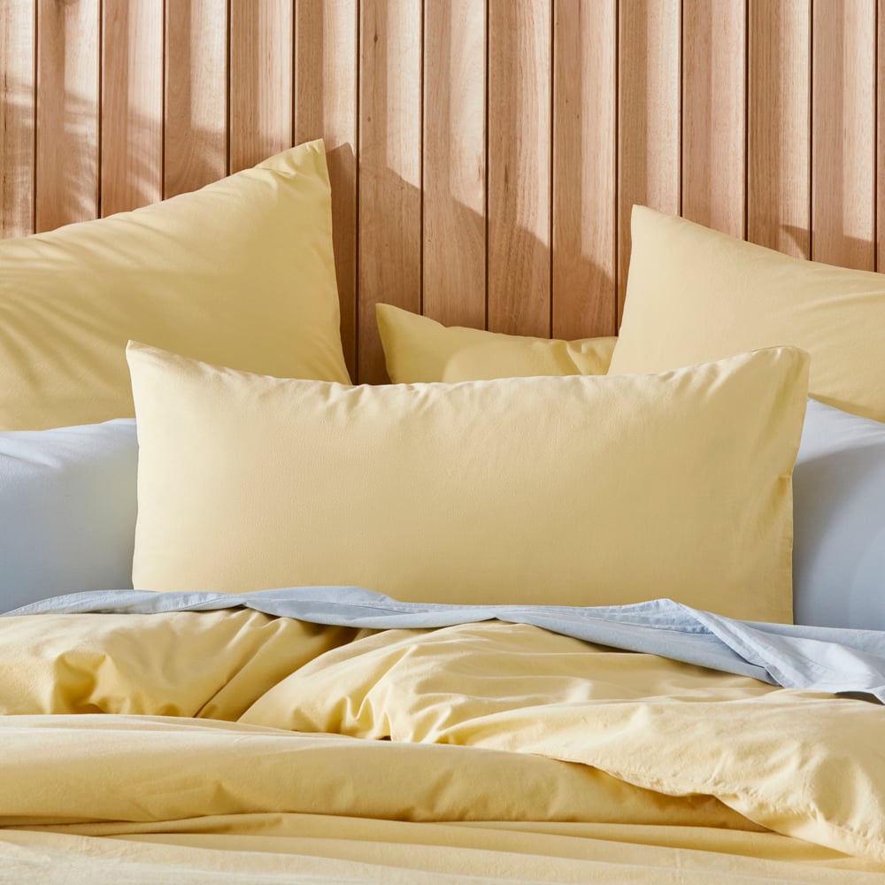 Stonewashed Cotton Dusty Lemon Pillowcases
