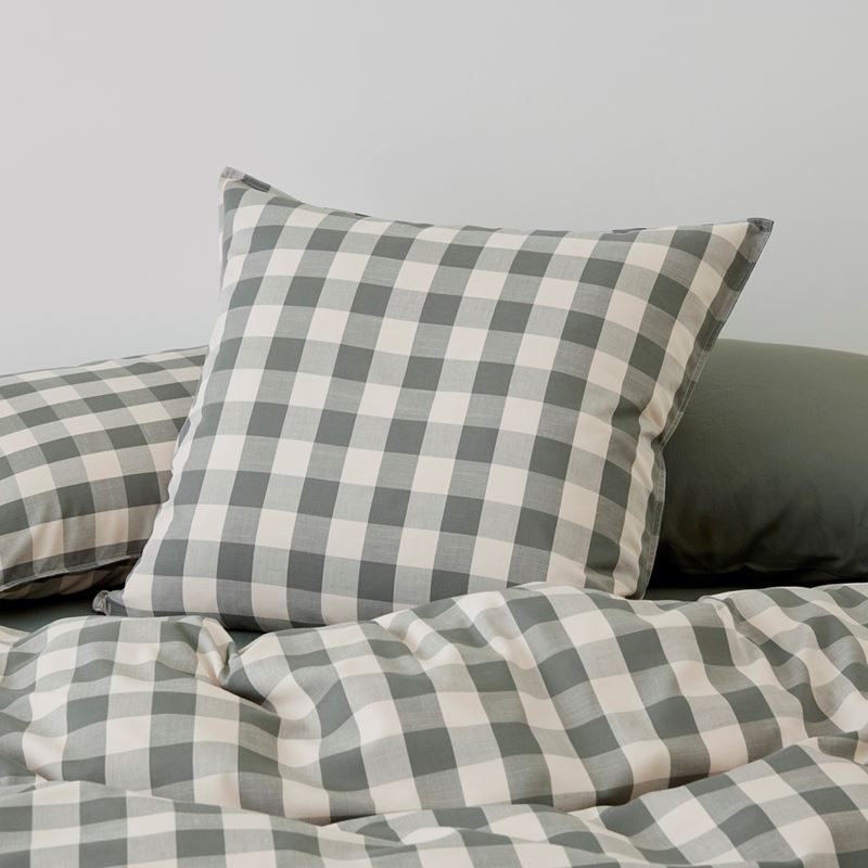 Bamboo Linen Cypress Check Quilt Cover Separates