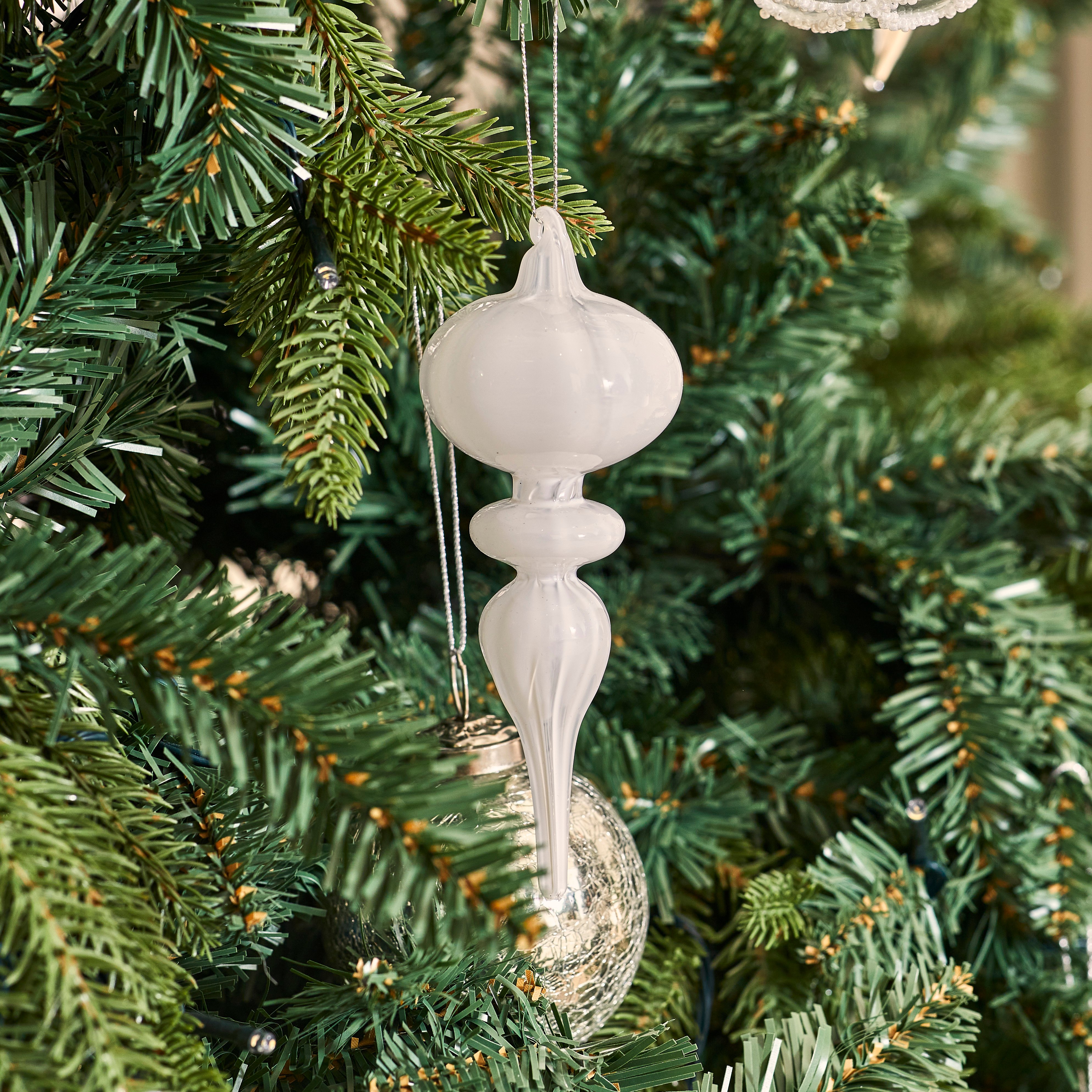 Finial Drop White Whimsical Ornament