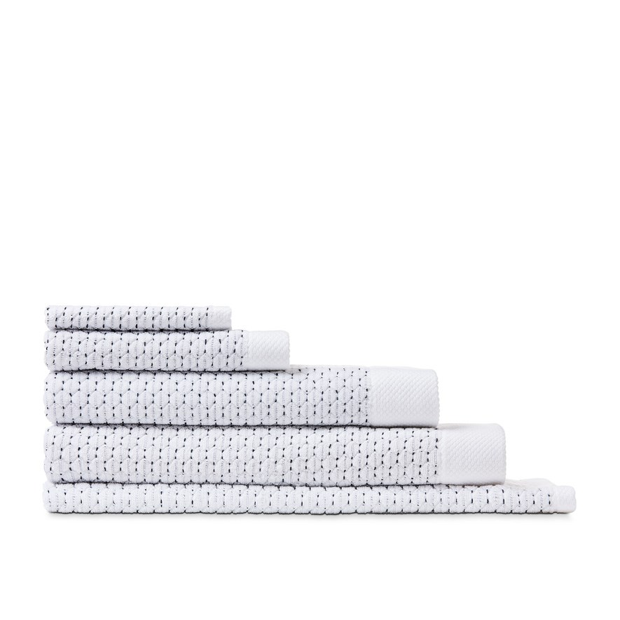 Navara Snow Textured Bamboo Cotton Towel Range
