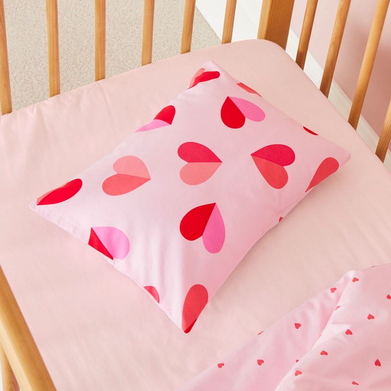 Sweet Heart Pink Cot Quilt Cover Set