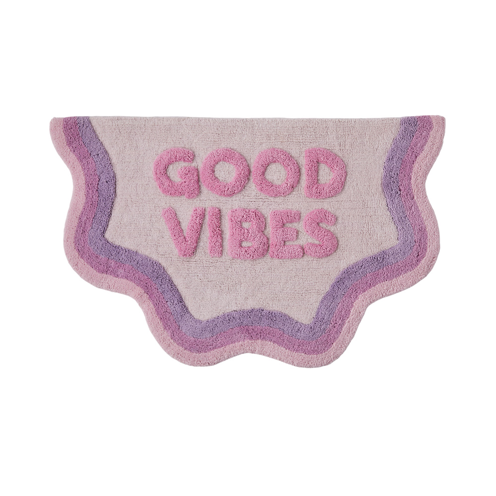 Kids Good Vibes Pink & Lilac Bath Mat