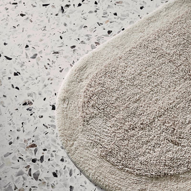 Nicola Beach Combed Cotton Oval Bath Mat