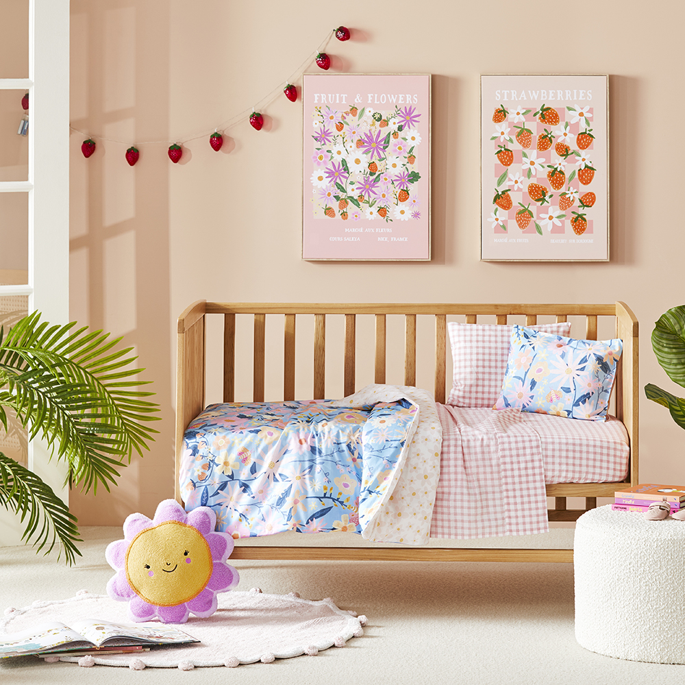 Spring Garden Bluebell Cot Quilt Cover Set