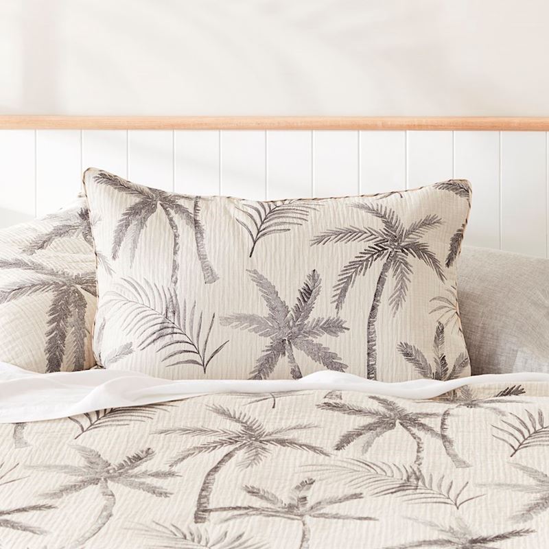 Palm Breeze Natural Jacquard Quilt Cover Separates