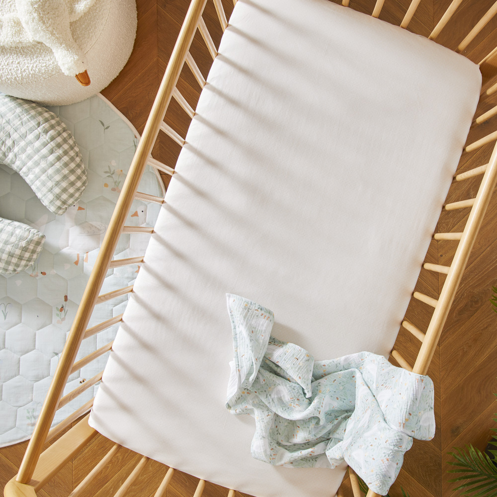 Noah Natural Check Fitted Sheet Set Pack of 2