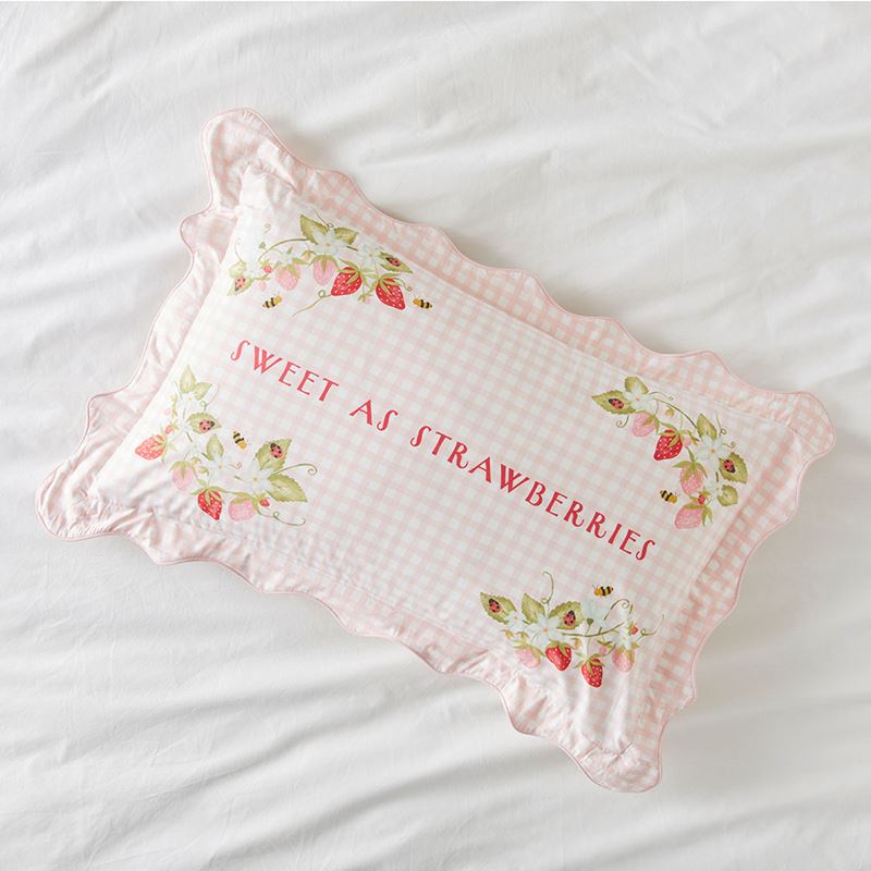 Heirloom Sweet As Strawberries Light Pink Pillowcase