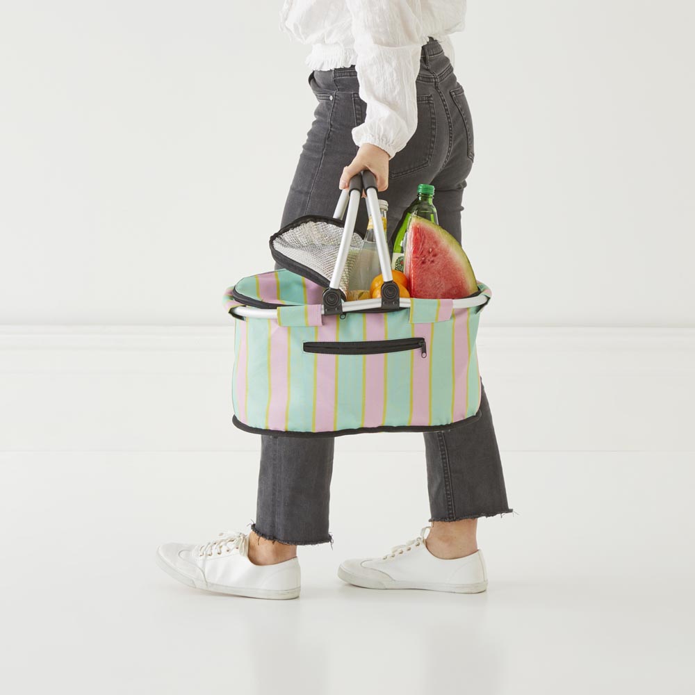 Summer Stripe Shopping Basket