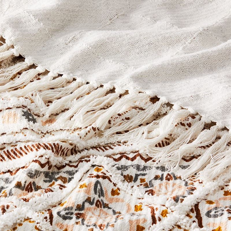 Moroccan Natural Tufted Throw