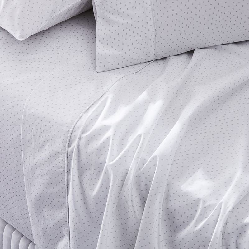 Fresh Cotton Percale Fleck Grey Sheet Set