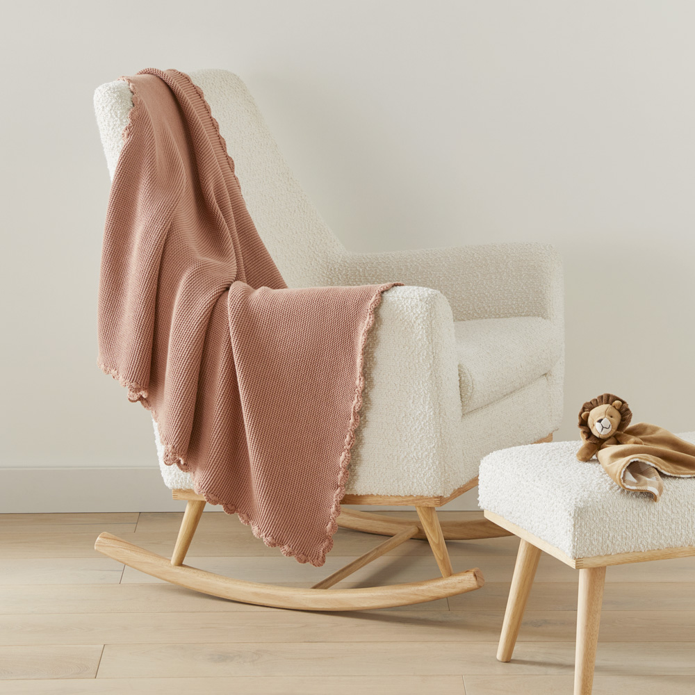Lennox Burnt Clay Organic Cotton Baby Blanket