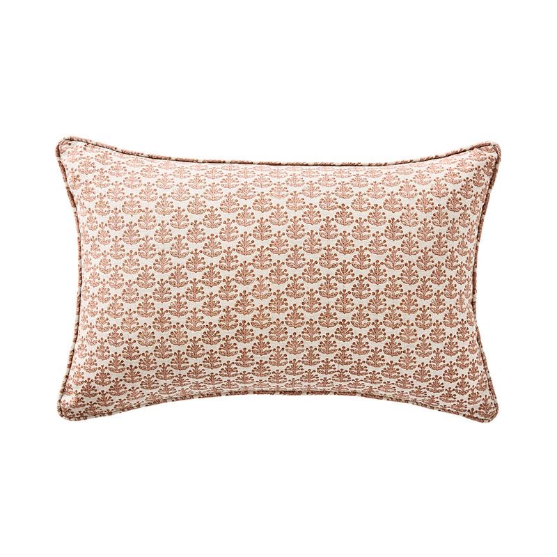 Delhi Woodblock Sunset Floral Linen Cushion