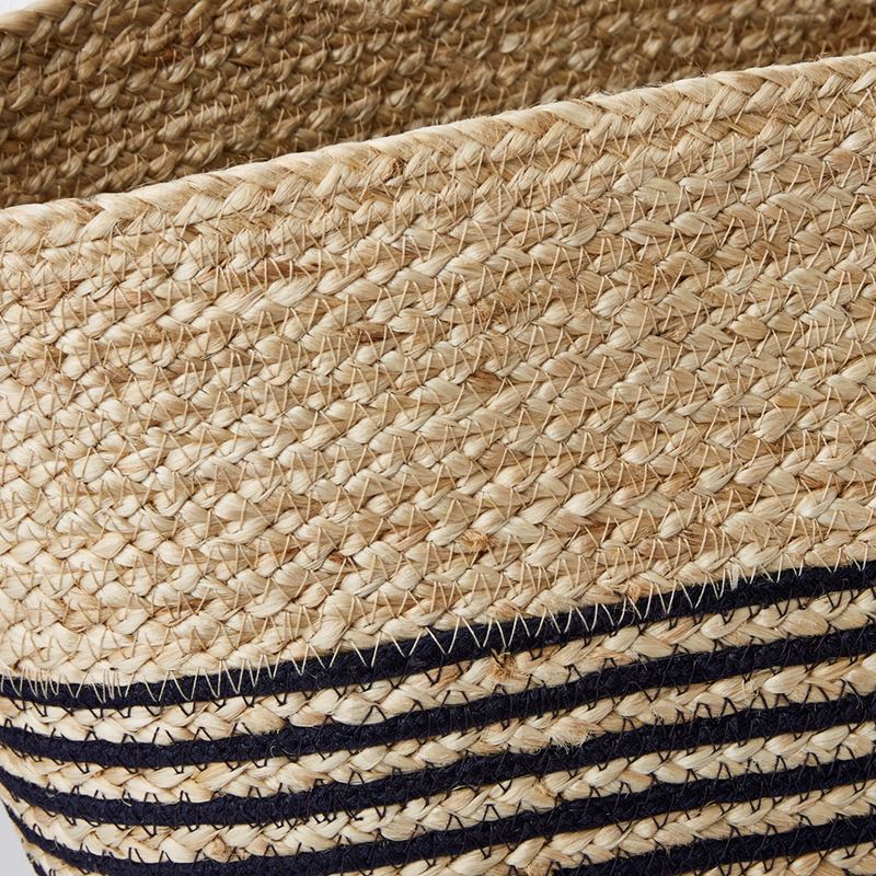 Jute Navy Stripe Beach Bag