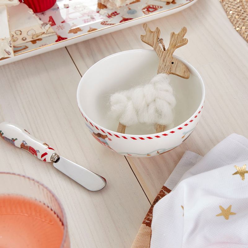 Hanging White Whimsical Woollen Deer