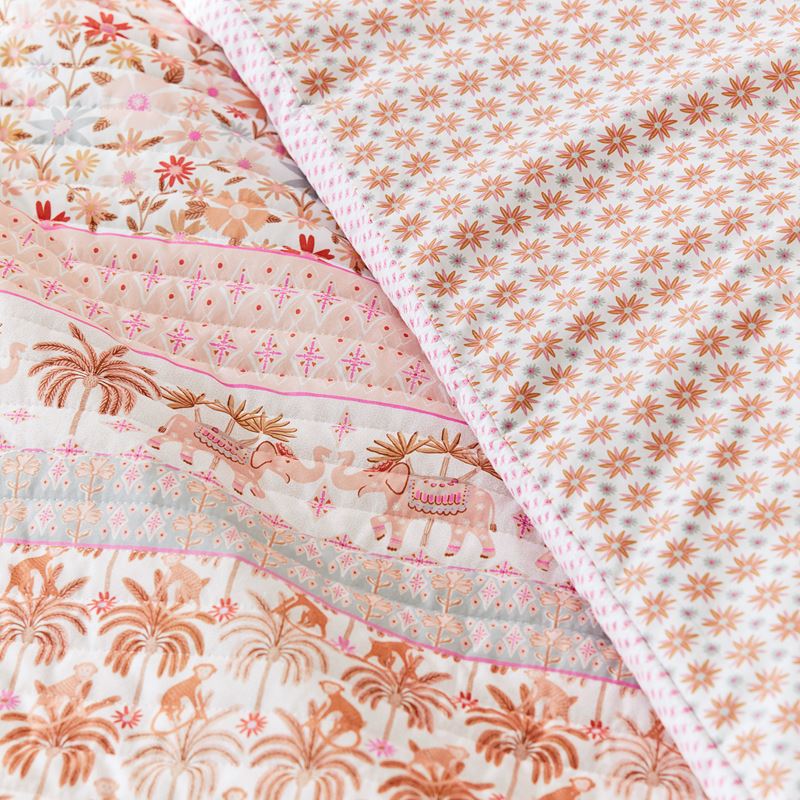 Leena Quilted Pink Sun Quilt Cover