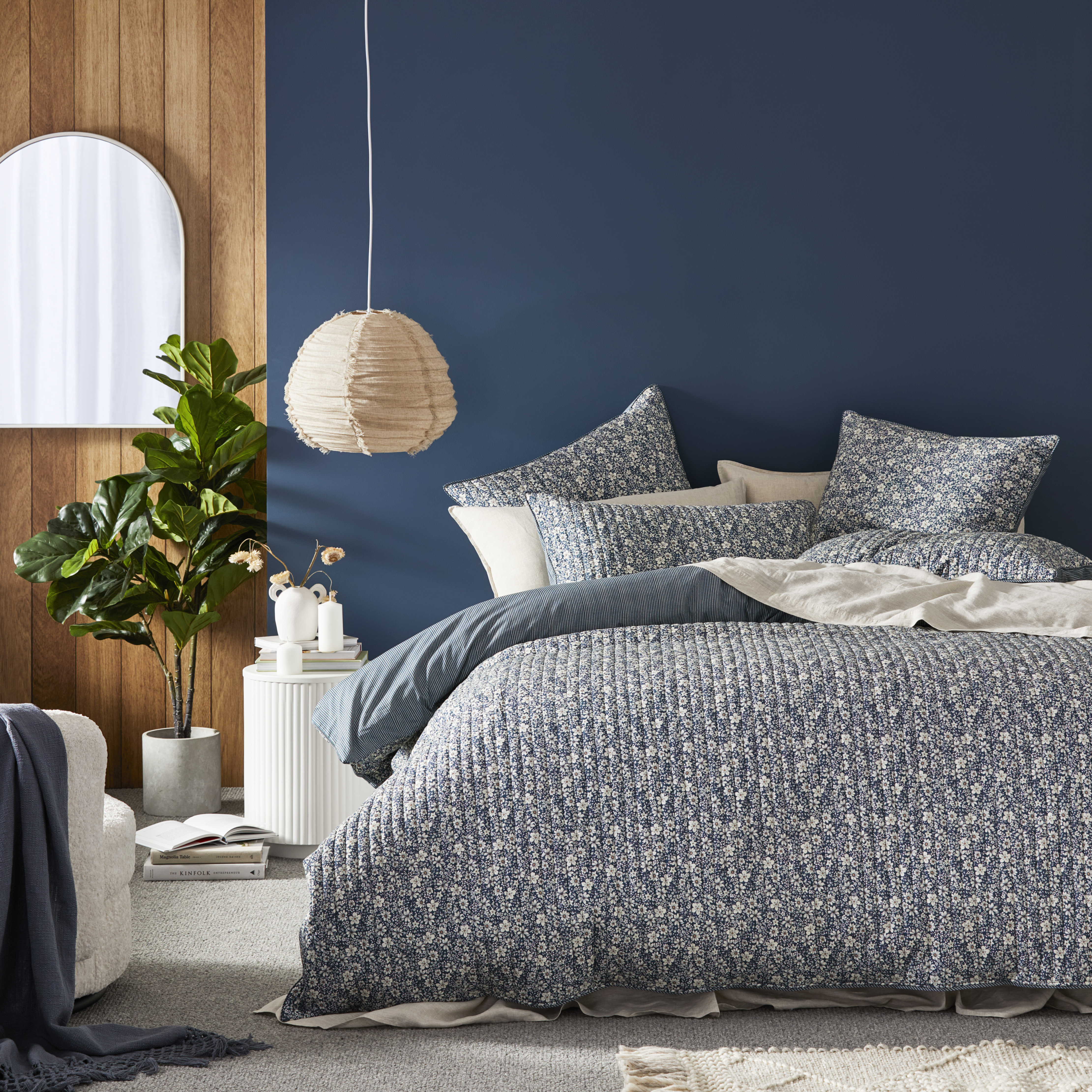 Eliza Storm Blue Quilted Quilt Cover Separates