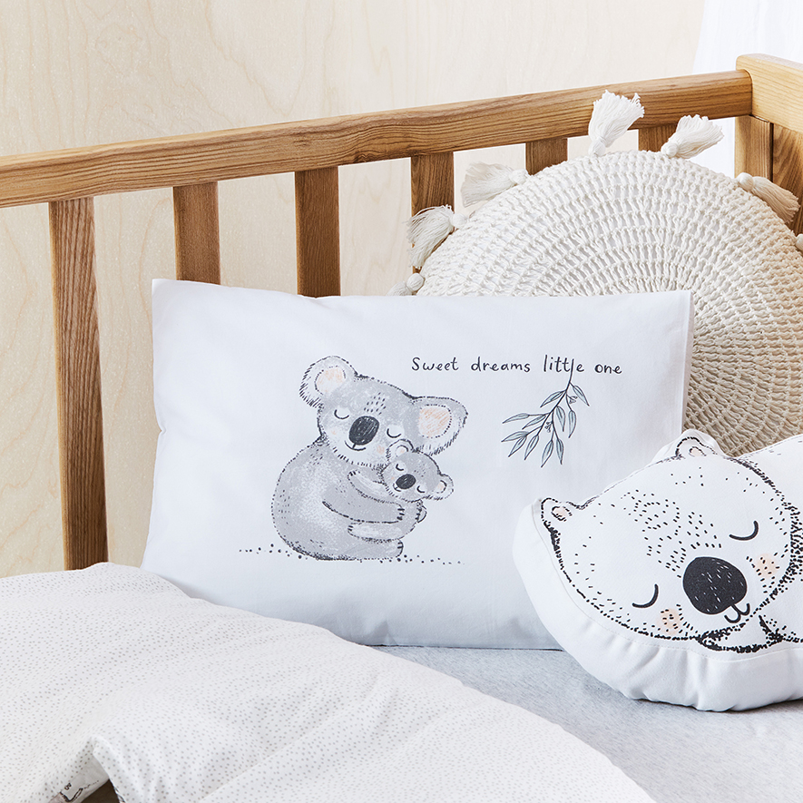 Bush Babies White Decorative Cot Pillowcase