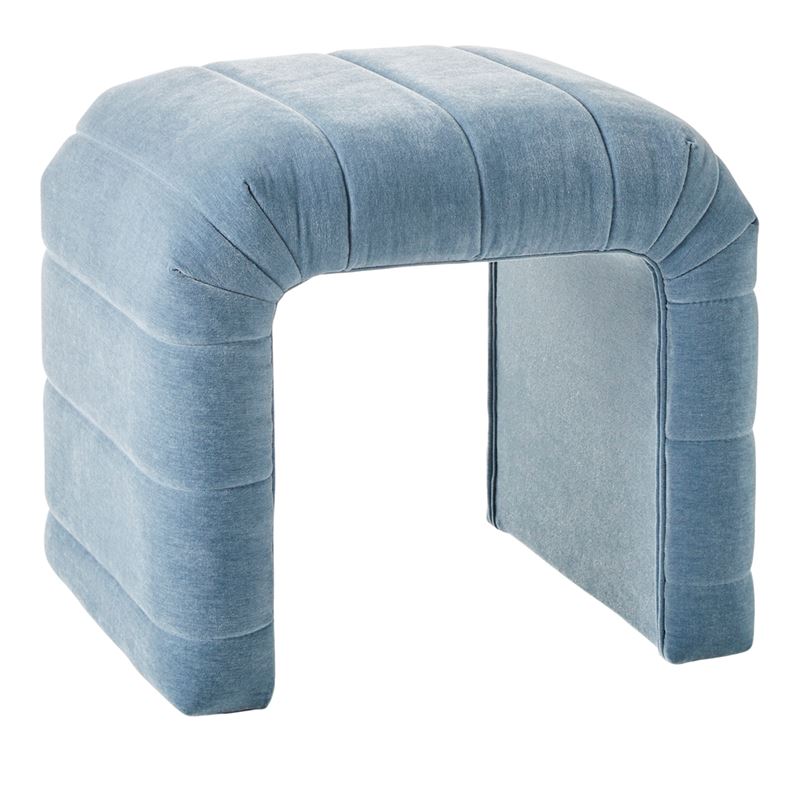 Carson Soft Blue Ottoman