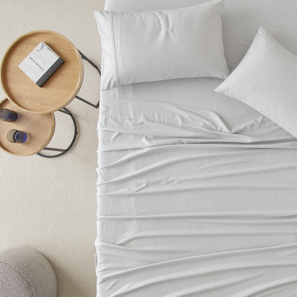 Phoenix Grey Stripe Printed Sheet Set