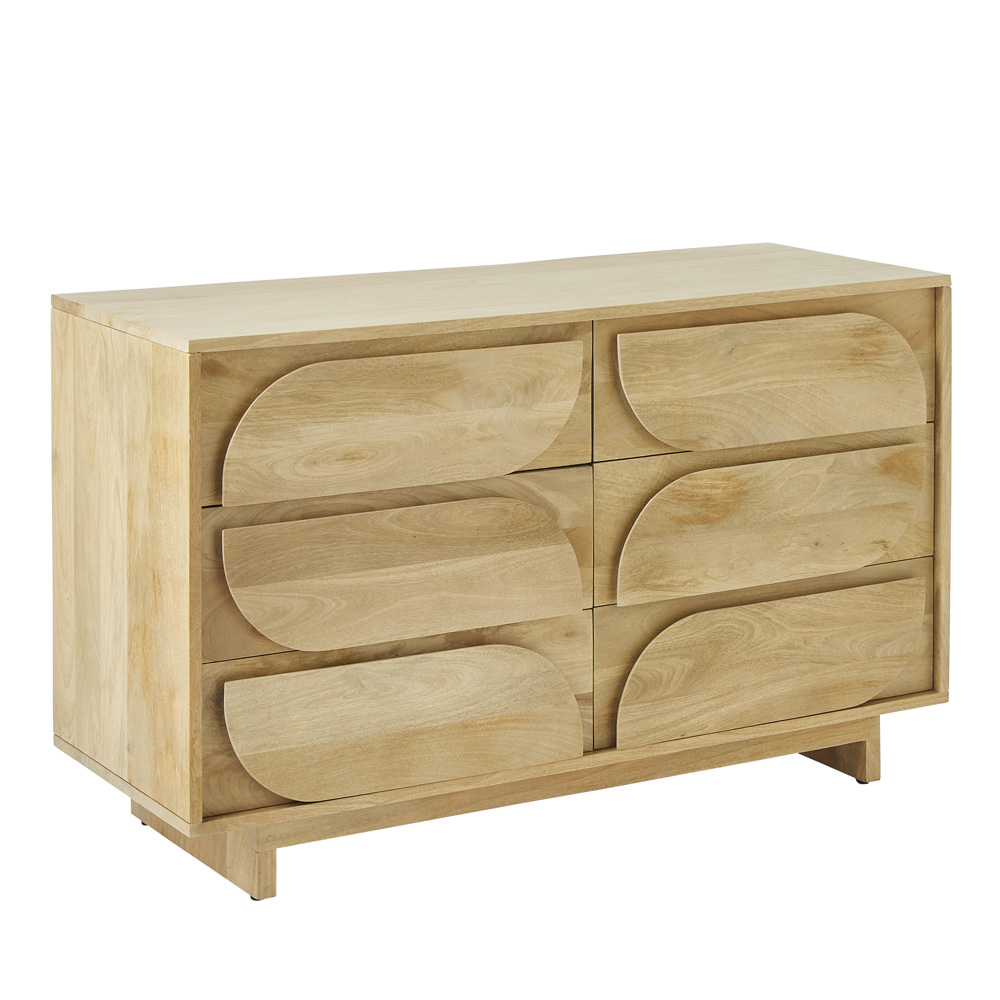 Roi Natural 6 Drawer Chest