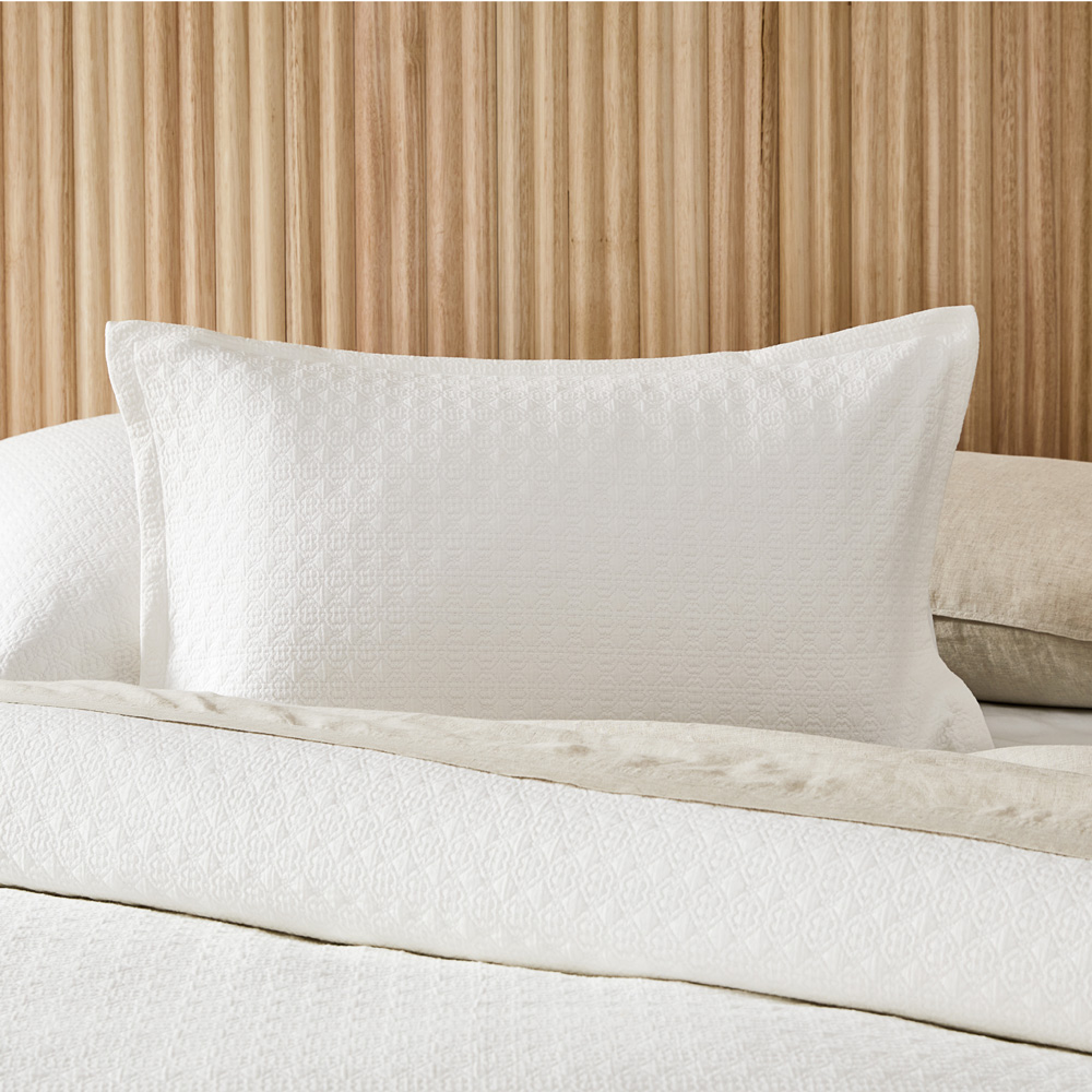 Freya Matelasse White Pillowcases