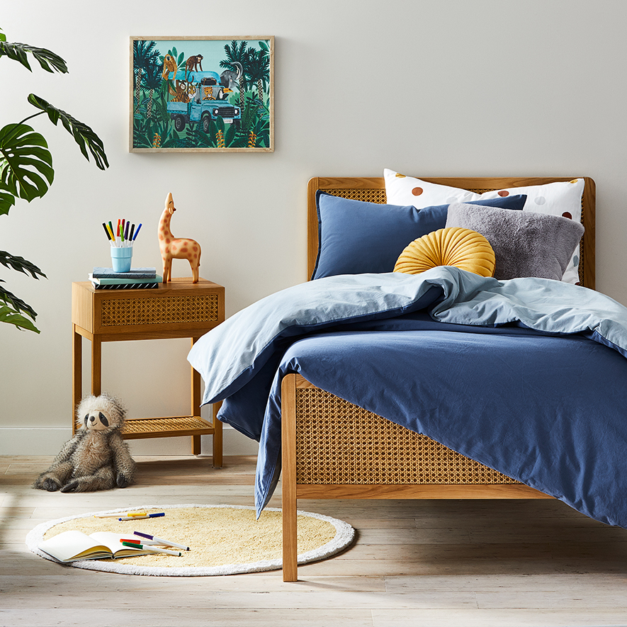 Stonewashed Cotton Deep Sea Quilt Cover Set