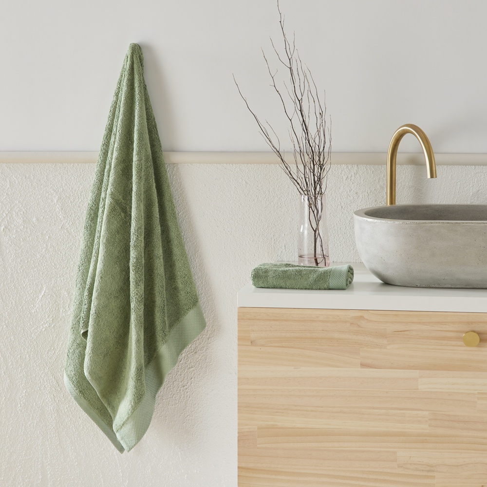Navara Solid Pine Bamboo Cotton Towel Range