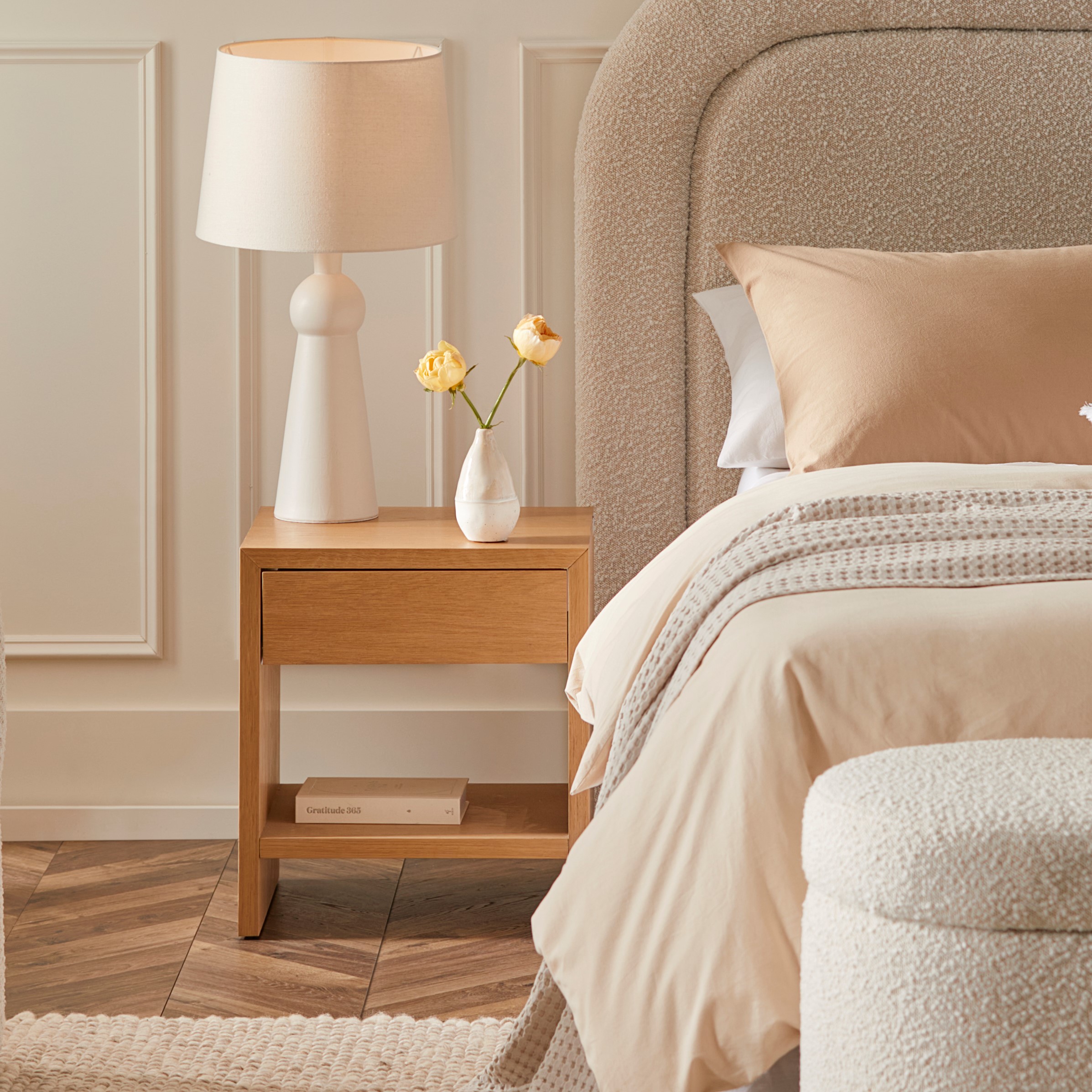 Mark Tuckey Franco Oak 1 Drawer Bedside Table