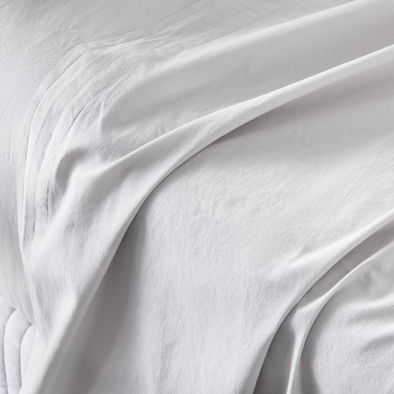 Stonewashed Cotton White Sheet Set