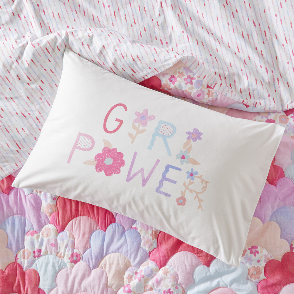 Girl Power Kids Text Pillowcase