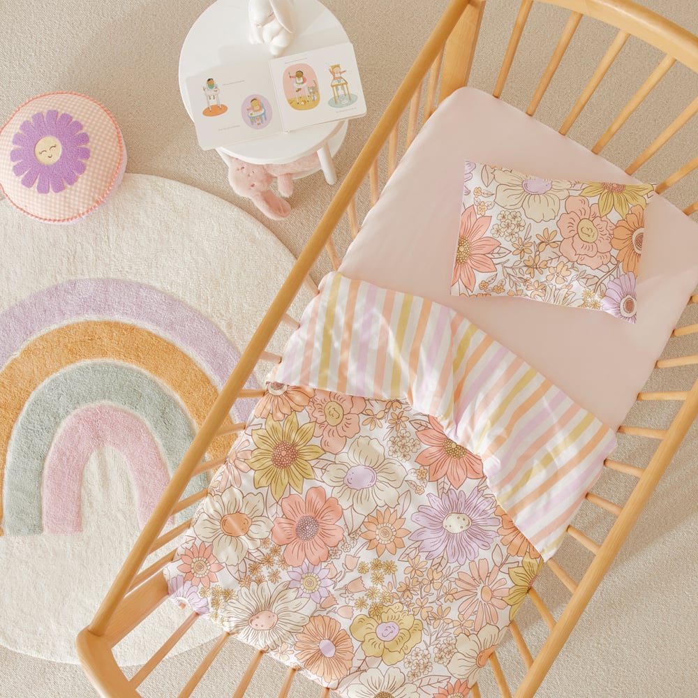 Farrah Sunset Floral Cot Quilt Cover Set