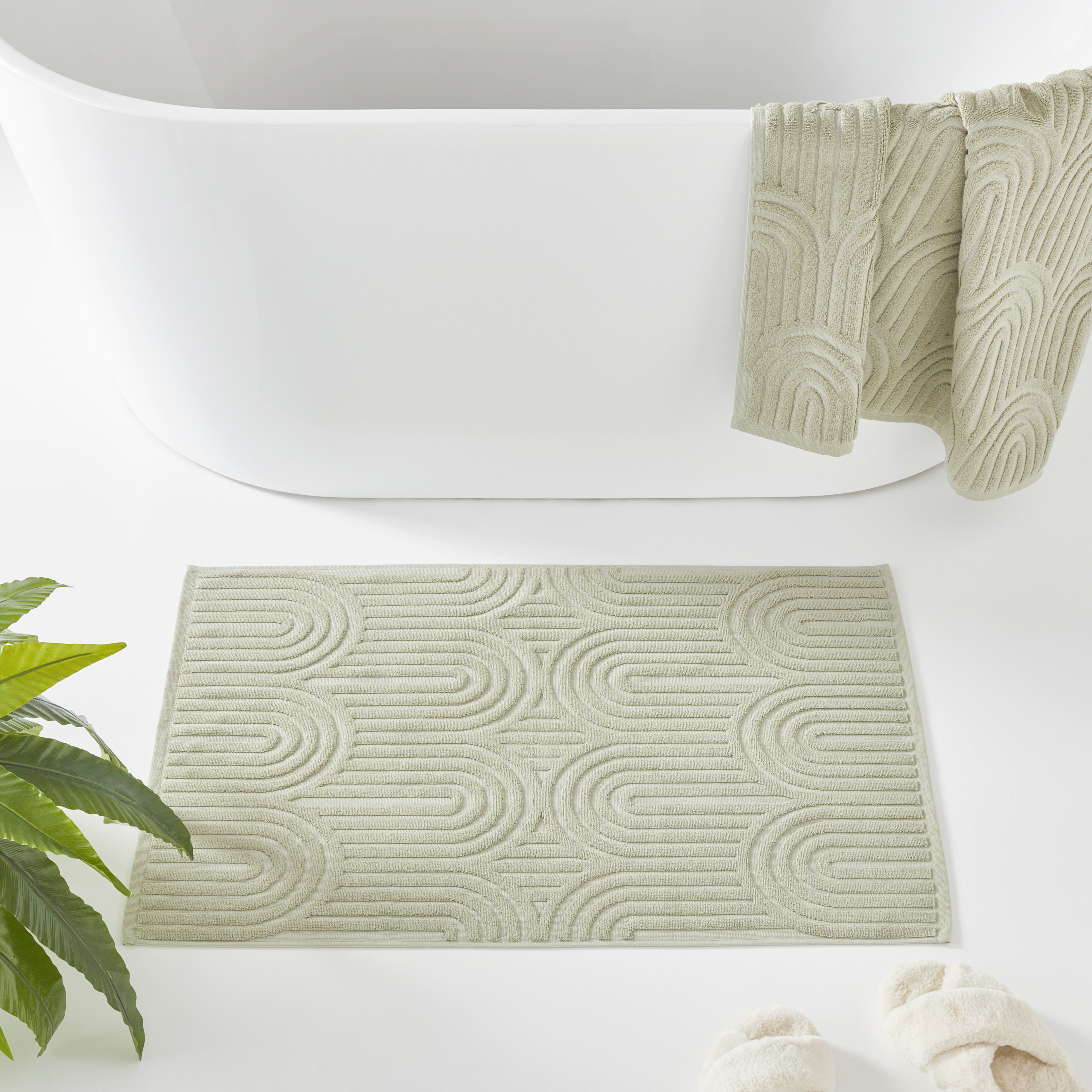 Archie Green Tea Marle Bath Mat