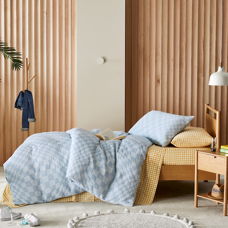 Cisco Blue Jacquard Quilt Cover Set