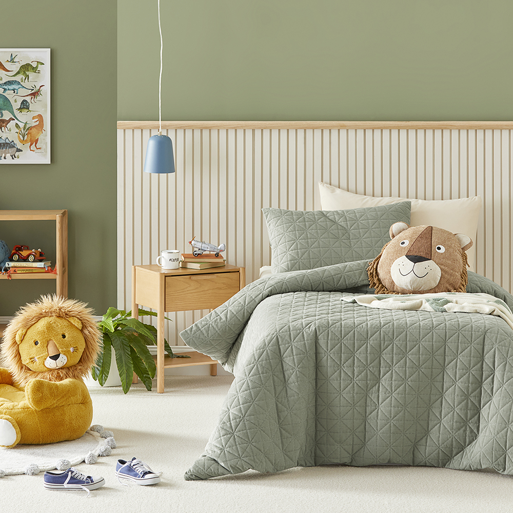 Cody Corduroy Khaki Quilt Cover Set