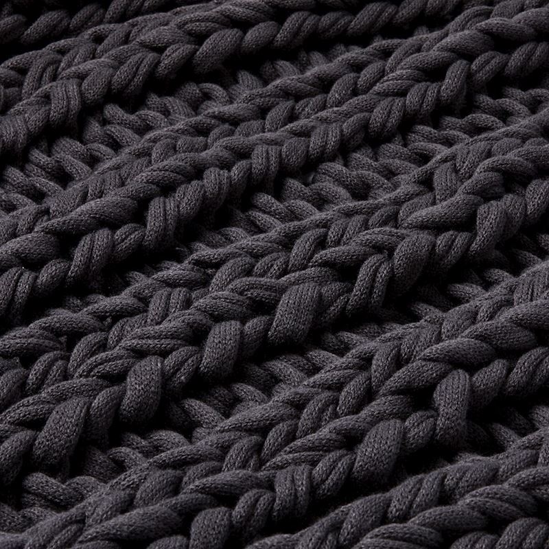 Newport Coal Chunky Knit Throw